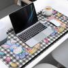 Oversized Gaming Mouse Pad, Easter Gnome Rabbit Eggs Black White Plaid Desk Mat for Home Office Extended XXL Computer Mouse Pad with Non-Slip Backing for Laptop Desktop Keyboard,35x15 inch view 3