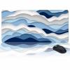 Oversized Gaming Mouse Pad, Blue Ombre Abstract Geometric Ocean Waves Stripe Desk Mat for Home Office Extended XXL Computer Mouse Pad with Non-Slip Backing for Laptop Desktop Keyboard,35x15 inch view 1