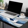 Oversized Gaming Mouse Pad, Blue Ombre Abstract Geometric Ocean Waves Stripe Desk Mat for Home Office Extended XXL Computer Mouse Pad with Non-Slip Backing for Laptop Desktop Keyboard,35x15 inch view 2