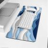 Oversized Gaming Mouse Pad, Blue Ombre Abstract Geometric Ocean Waves Stripe Desk Mat for Home Office Extended XXL Computer Mouse Pad with Non-Slip Backing for Laptop Desktop Keyboard,35x15 inch view 4