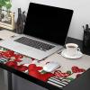Oversized Gaming Mouse Pad, Valentine's Day Gnome Red Love Heart Leaves Linen Desk Mat for Home Office Extended XXL Computer Mouse Pad with Non-Slip Backing for Laptop Desktop Keyboard,35x15 inch view 2