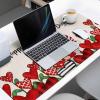 Oversized Gaming Mouse Pad, Valentine's Day Gnome Red Love Heart Leaves Linen Desk Mat for Home Office Extended XXL Computer Mouse Pad with Non-Slip Backing for Laptop Desktop Keyboard,35x15 inch view 3
