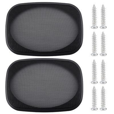 OLYCRAFT 2 Set Audio Speaker Cover Mesh 9.6x6.7 Inch Speaker Grill Cover Mesh Black Rectangle Speaker Grill with Screws for Speaker Cabinet Home Speaker Car Speaker Electrophoresis