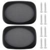 OLYCRAFT 2 Set Audio Speaker Cover Mesh 9.6x6.7 Inch Speaker Grill Cover Mesh Black Rectangle Speaker Grill with Screws for Speaker Cabinet Home Speaker Car Speaker Electrophoresis view 1
