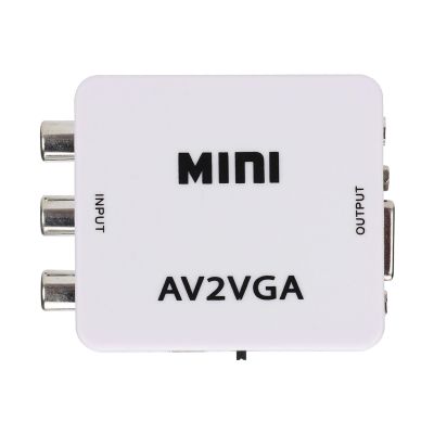 Video Converter, 480P Mini AV to VGA Adapter Composite TV Set Top Box Audio Video Converter with USB Power Cable