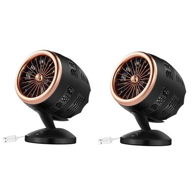 Ciieeo 2pcs Usb Mini Fan for Office Desk Cooling Fan Settings Usb Powered Low Noise Design for Home and Workplace Golden