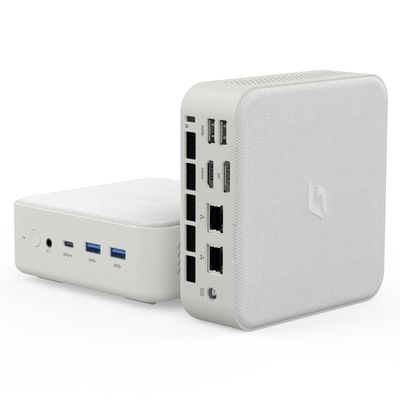Mini PC Gamer AMD Ryzen 7 5700U (8C/16T, up to 4.3Ghz), Micro Desktop Computer 16GB DDR4 RAM 128GB PCIe SSD, Small Form Factor PC Support 4K Triple Display WiFi/BT5.0/USB3.0/Dual LAN for Home Office