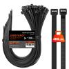 Long Zip Ties Heavy Duty 24 inch400 LBS Tensile Strength With Double Sided Toothed Super Durable Cable Ties Extra Large Wire Ties Adjustable Nylon Tie Wraps for Indoor Outdoor 100 Pack Black view 1