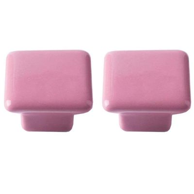 AthuAh Door knobs for cupboards, 2 pcs Ceramic Knob Modern Cabinet Drawer Pulls Wardrobe Furniture Handles Door Pull Square Handle Wardrobe Knobs Bar Cabinet Handles Knobs (Color : Pink)