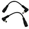 UpperFu 2pcs DC Power Plug 5.5mm x 2.5mm Male Right Angle to 5.5mm x 2.1mm Female Adapter Extension Cable for CCTV Security Monitor Camera Surveillance LED Strip view 1