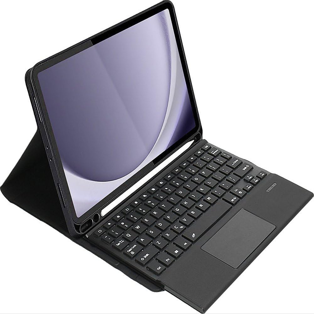 SaharaCase ProTouch Keyboard Folio Case with TrackPad for Galaxy Tab A11+ and Galaxy Tab A9+ - Integrated Kickstand, Built-in Track Pad, Removable Backlit Keyboard - Black