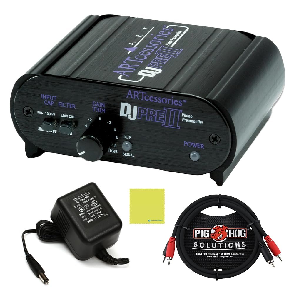 Art DJ PRE II Phono Preamp for Turntables, w/RCA Cable