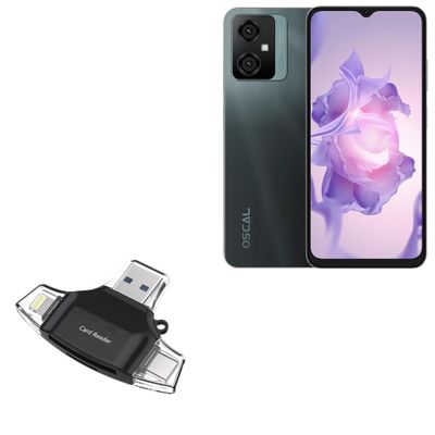 BoxWave Smart Gadget Compatible with Blackview Oscal Tiger 10 - AllReader SD Card Reader, microSD Card Reader SD Compact USB - Jet Black