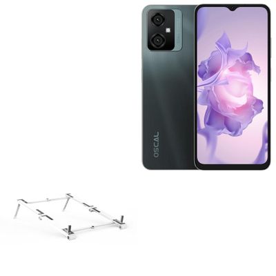 BoxWave Stand and Mount Compatible with Blackview Oscal Tiger 10 - Pocket Aluminum Stand 3-in-1, Portable Multi Angle Viewing Riser - Metallic Silver