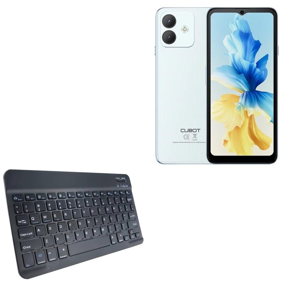 BoxWave Keyboard Compatible with Cubot Note 40 - SlimKeys Bluetooth Keyboard, Portable Thin with Chiclet-Style Keys - Jet Black