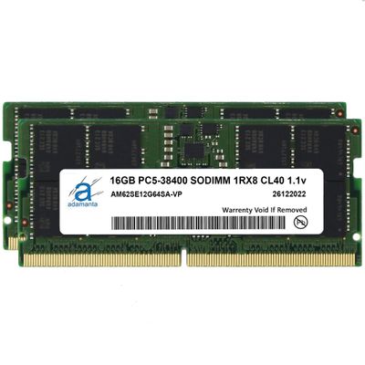 Adamanta 32GB (2x16GB) Compatible with Dell Precision 17 7770 DDR5 4800MHz PC5-38400 SODIMM 1Rx8 CL40 1.1v 262 Pin Laptop Notebook Memory Module Upgrade RAM