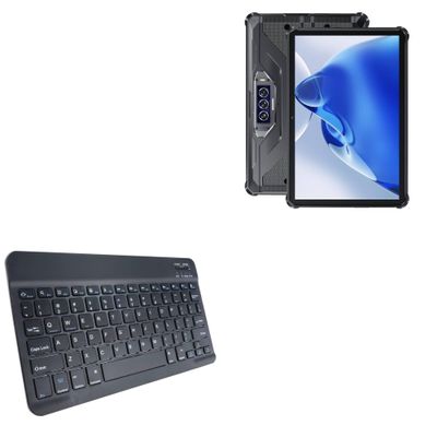 BoxWave Keyboard Compatible with Oukitel RT7 5G - SlimKeys Bluetooth Keyboard, Portable Thin with Chiclet-Style Keys - Jet Black