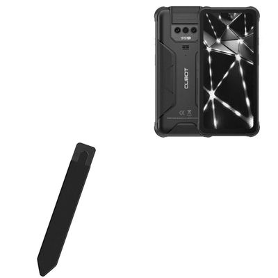 BoxWave Stylus Pouch Compatible with Cubot Kingkong 8 - Stylus PortaPouch, Pen Stylii Holder Carrier Portable Self-Adhesive - Jet Black
