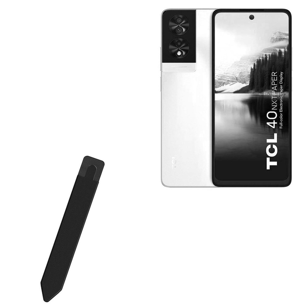 BoxWave Stylus Pouch Compatible with TCL 40 NxtPaper - Stylus PortaPouch, Pen Stylii Holder Carrier Portable Self-Adhesive - Jet Black