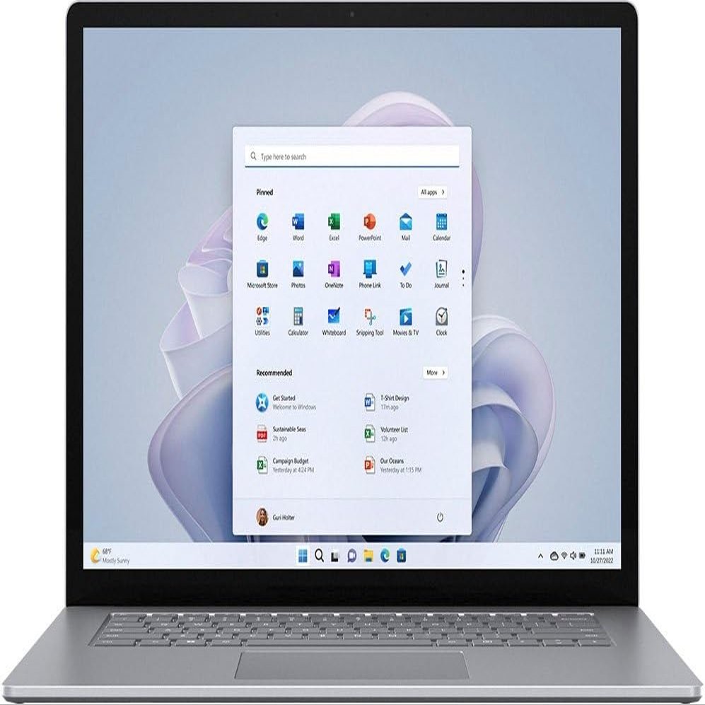 Microsoft Surface Laptop 5, 15" Pixelsense Touchscreen, 12th Gen Intel i7, 8GB RAM Memory, 512GB SSD, Win 11H Platinum (Renewed)
