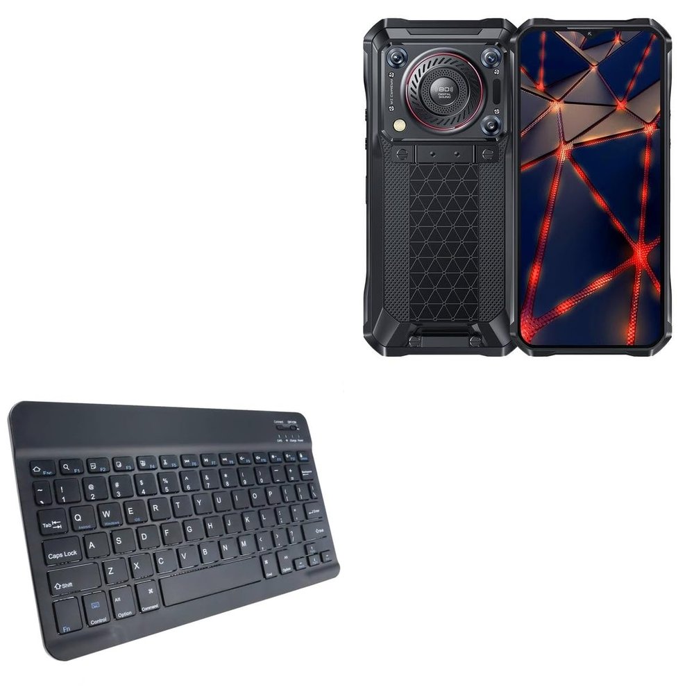 BoxWave Keyboard Compatible with Oukitel WP33 Pro - SlimKeys Bluetooth Keyboard, Portable Thin with Chiclet-Style Keys - Jet Black