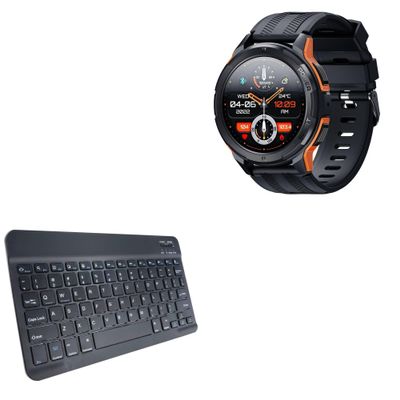 BoxWave Keyboard Compatible with Oukitel BT10 - SlimKeys Bluetooth Keyboard, Portable Thin with Chiclet-Style Keys - Jet Black