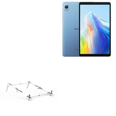 BoxWave Stand and Mount Compatible with Blackview Tab 60 - Pocket Aluminum Stand 3-in-1, Portable Multi Angle Viewing Riser - Metallic Silver