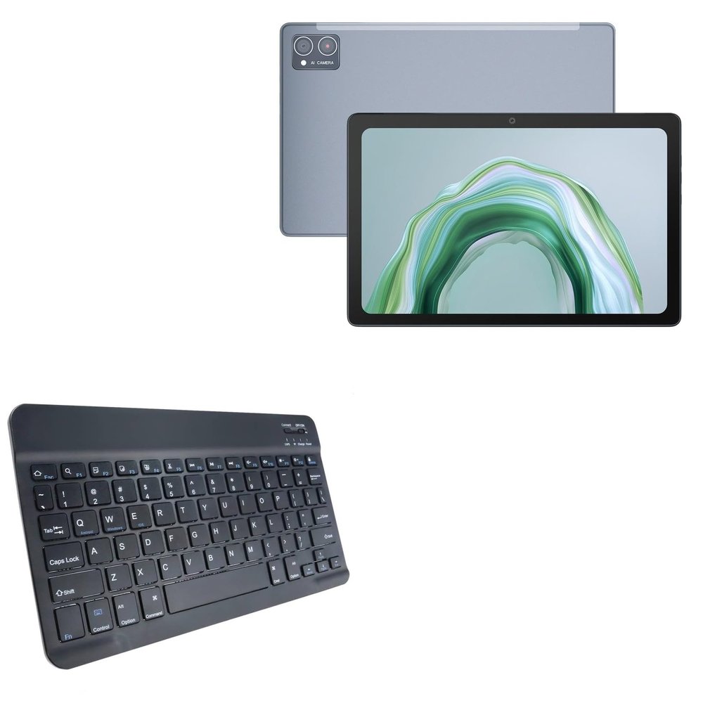 BoxWave Keyboard Compatible with Cubot Tab 40 - SlimKeys Bluetooth Keyboard, Portable Thin with Chiclet-Style Keys - Jet Black