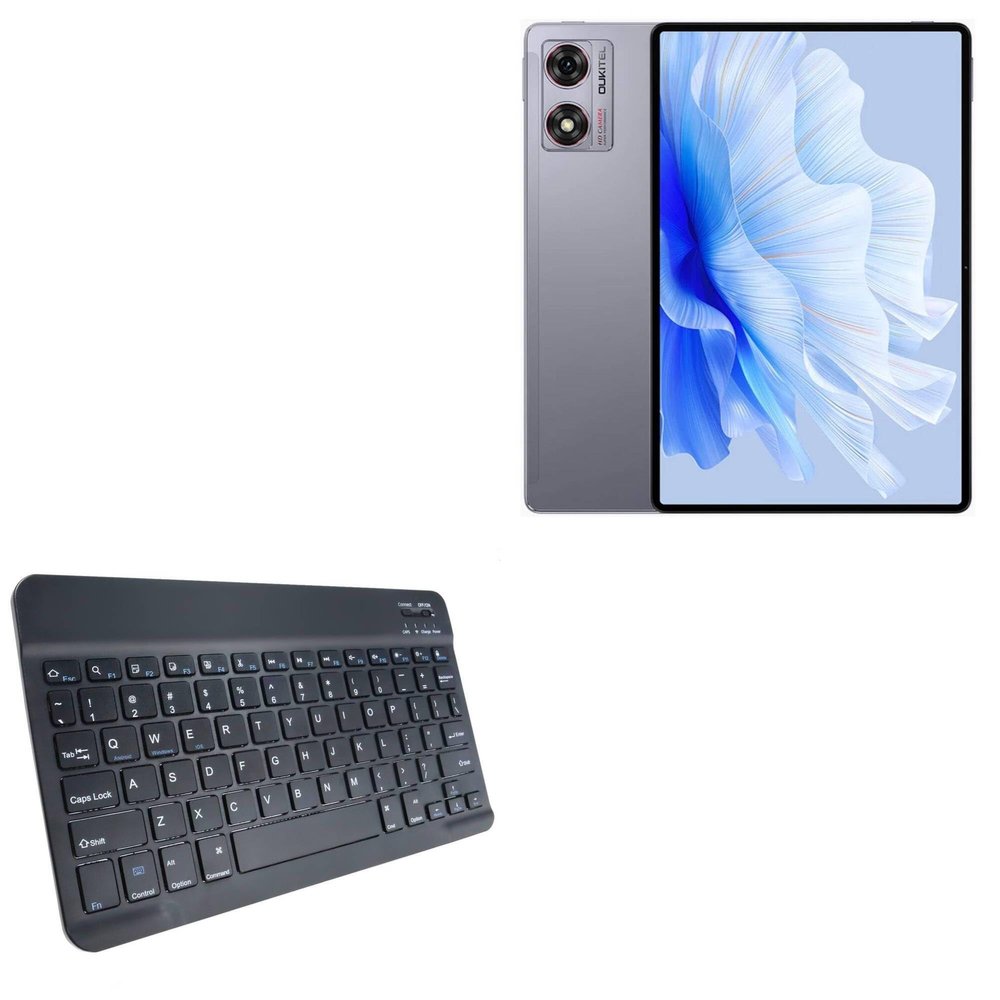 BoxWave Keyboard Compatible with Oukitel OT8 - SlimKeys Bluetooth Keyboard, Portable Thin with Chiclet-Style Keys - Jet Black