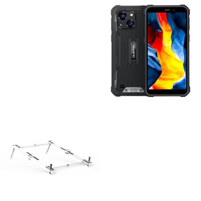 BoxWave Stand and Mount Compatible with Oukitel WP32 - Pocket Aluminum Stand 3-in-1, Portable Multi Angle Viewing Riser - Metallic Silver