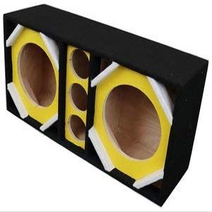 Brazil Vinyl 2 10 in. Woofers 3-Tweeters Speaker Enclosure, Yellow