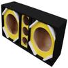 Brazil Vinyl 2 10 in. Woofers 3-Tweeters Speaker Enclosure, Yellow view 1