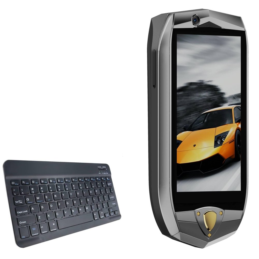 BoxWave Keyboard Compatible with Oukitel K16 - SlimKeys Bluetooth Keyboard, Portable Thin with Chiclet-Style Keys - Jet Black
