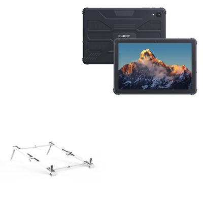 BoxWave Stand and Mount Compatible with Cubot Tab Kingkong - Pocket Aluminum Stand 3-in-1, Portable Multi Angle Viewing Riser - Metallic Silver