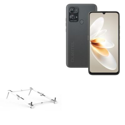 BoxWave Stand and Mount Compatible with Oukitel C33 - Pocket Aluminum Stand 3-in-1, Portable Multi Angle Viewing Riser - Metallic Silver