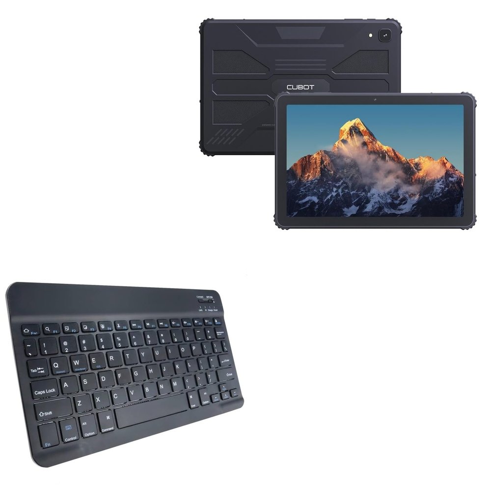 BoxWave Keyboard Compatible with Cubot Tab Kingkong - SlimKeys Bluetooth Keyboard, Portable Thin with Chiclet-Style Keys - Jet Black