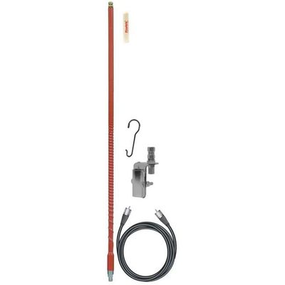 212 Main 3 ft. 300W Twist-to-Tune Series Fiberglass Single Mirror Mount CB Antenna Kit - Red