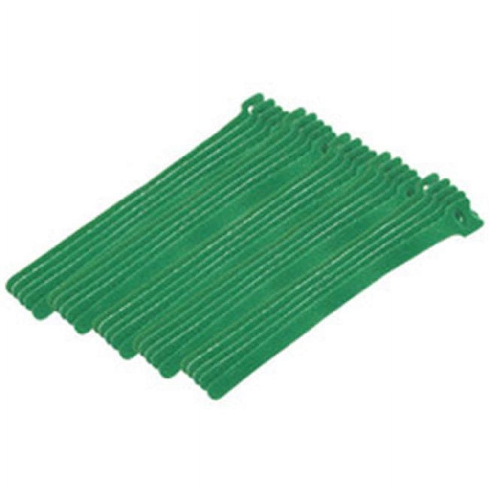 0.50 x 8 in. Green Hook & Loop Cable Strap with Eye - Pack of 25
