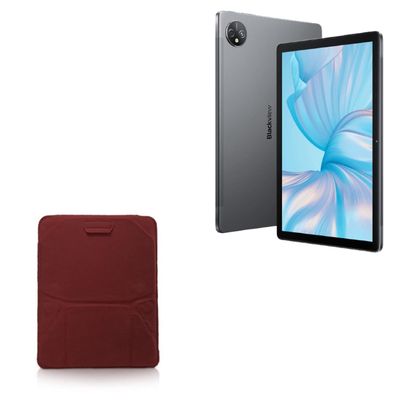 BoxWave Case Compatible with Blackview Tab 80 - Velvet Pouch Stand, Velour Slip Sleeve Built-in Foldable Kickstand - Burgundy