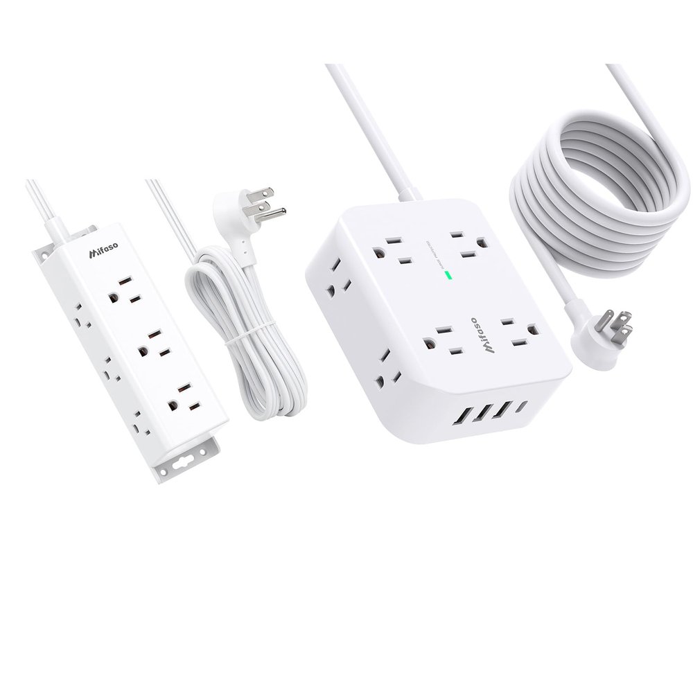 9-Outlet Power Strip + 8-Outlet Surge Protector with USB