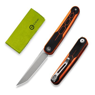 CIVIVI KwaiQ Pocket Knife, Folding Knife with Inline Flipper for EDC, 2.97" Nitro-V Tanto Blade Two-tone G10 Handle for Women Men C23015-2