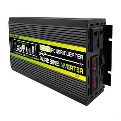 RIEJIN 3000W Power Inverter DC 12V/24V to 110V/220V AC Car Charger Converter with 4.8A Dual USB Ports and 2 AC Outlets Car Adapter (Color : 24V, Size : 110V)