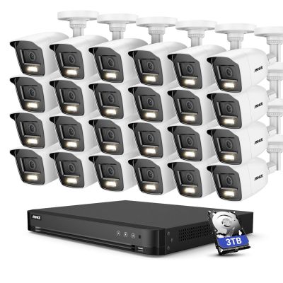 ANNKE 32CH Security Camera System, H.265+ 3K Lite AI DVR with AI Motion Detection, 5-in-1 CCTV DVR Recorder for Home/Business Surveillance, 24x 1080P Wired Cams with Color Night Vision, 3TB Hard Drive