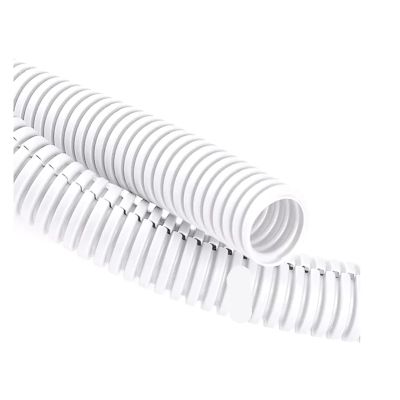CLENEA 3/6M PP Insulated Corrugated Tube 7mm - 28mm Line Pipe Harness Wire Threading Plastic Split Wire Protection Sleeve(White Open,OD 7MM_6METERS)