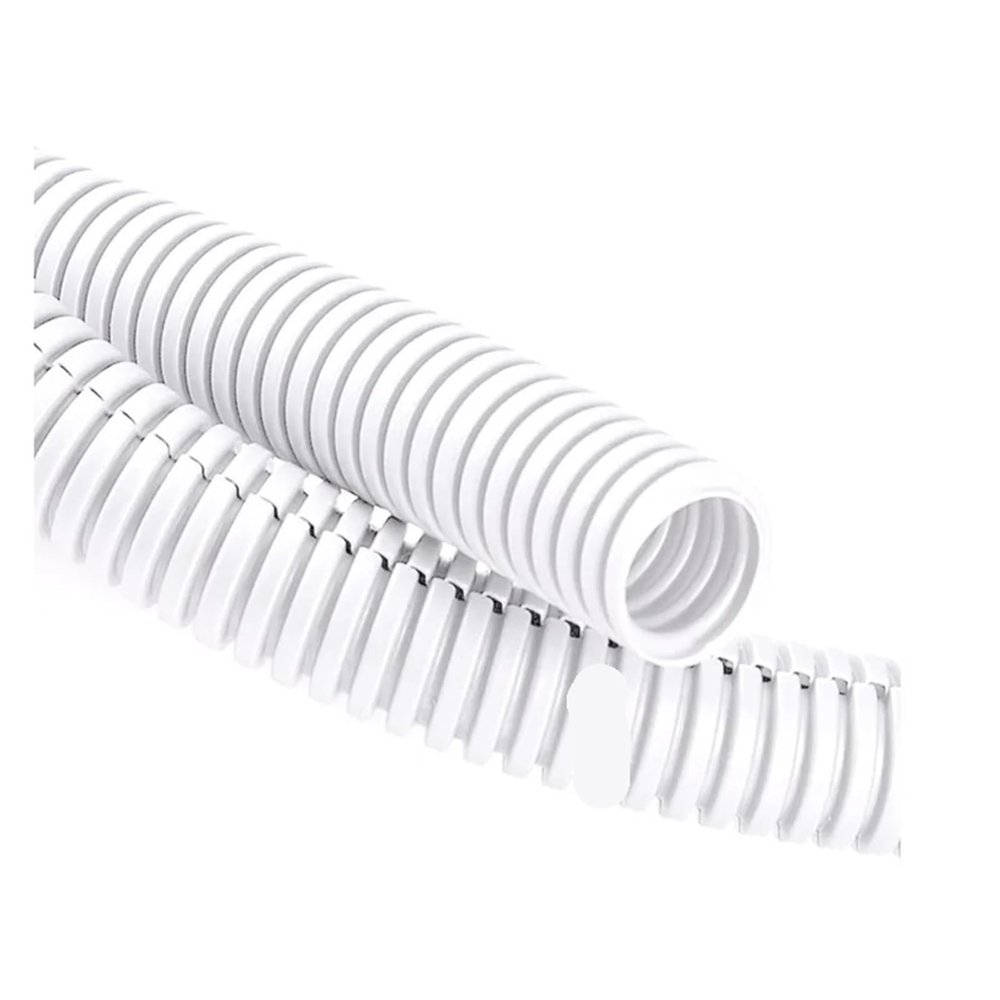 CLENEA 3/6M PP Insulated Corrugated Tube 7mm - 28mm Line Pipe Harness Wire Threading Plastic Split Wire Protection Sleeve(White Open,OD 7MM_6METERS)