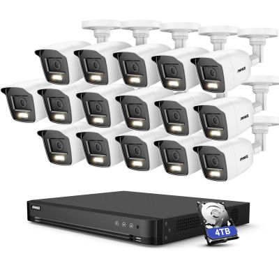 ANNKE 32CH Security Camera System, H.265+ 3K Lite AI DVR with AI Motion Detection, 5-in-1 CCTV DVR Recorder for Home/Business Surveillance, 16x 1080P Wired Cams with Color Night Vision, 4TB Hard Drive