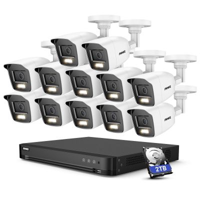 ANNKE 32CH Security Camera System, H.265+ 3K Lite AI DVR with AI Motion Detection, 5-in-1 CCTV DVR Recorder for Home/Business Surveillance, 12x 1080P Wired Cams with Color Night Vision, 2TB Hard Drive