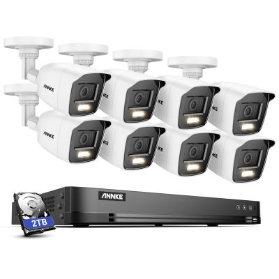 ANNKE 32CH Security Camera System, H.265+ 3K Lite AI DVR with AI Motion Detection, 5-in-1 CCTV DVR Recorder for Home/Business Surveillance, 8X 1080P Wired Cams with Color Night Vision, 2TB Hard Drive