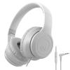 rockpapa L22 Wired Headphones for Kids Girls Boys Women with Microphone, Foldable Stereo 3.5mm Corded Headphones for School Classroom Chromebooks Computer Laptop Phone Airplane (Grey) view 1