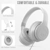rockpapa L22 Wired Headphones for Kids Girls Boys Women with Microphone, Foldable Stereo 3.5mm Corded Headphones for School Classroom Chromebooks Computer Laptop Phone Airplane (Grey) view 2
